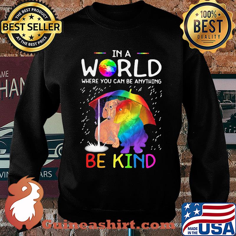 LGBT in world where you can be anything be kind dachshund rain s Sweater