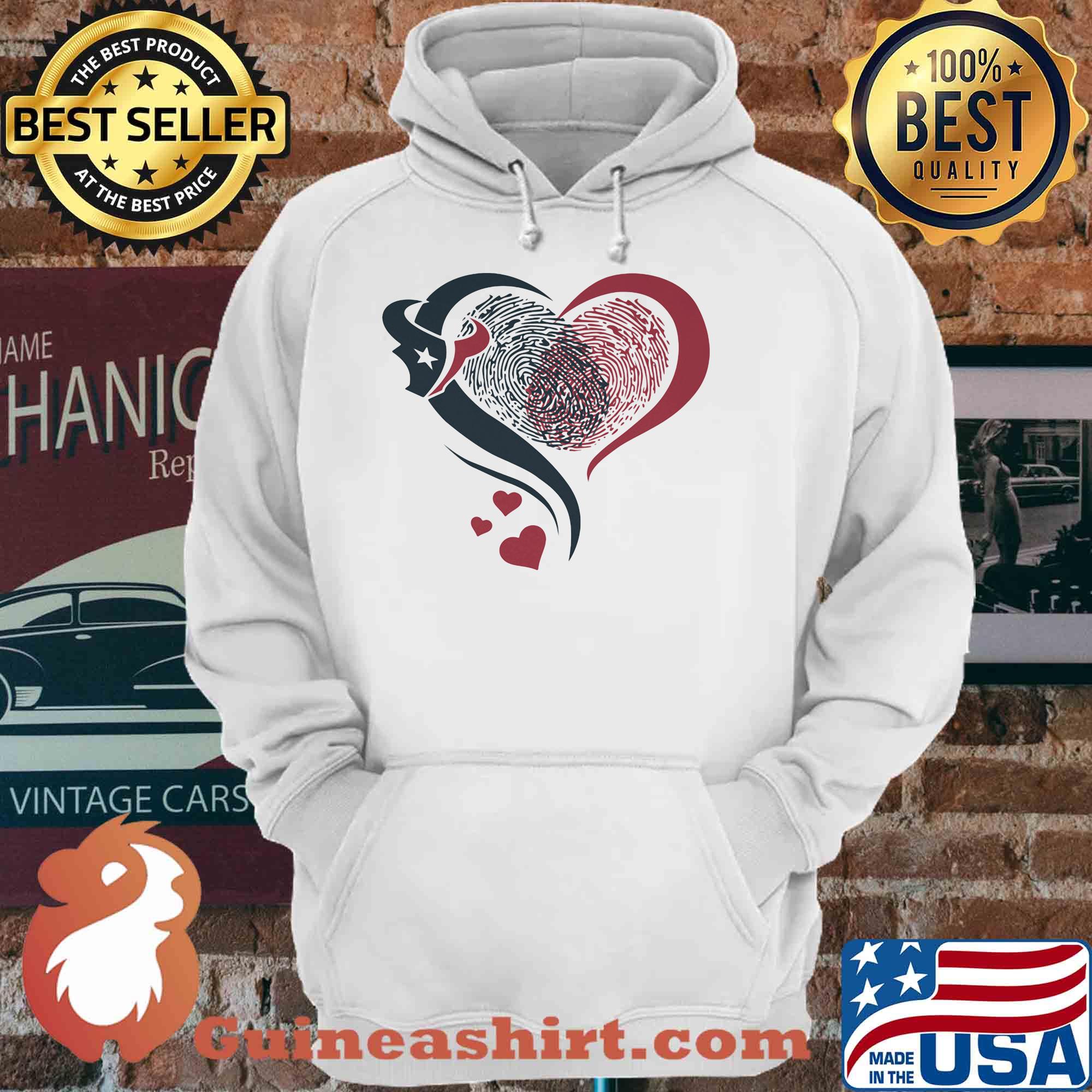 Love Houston Texans Hearts Fingerprints shirt