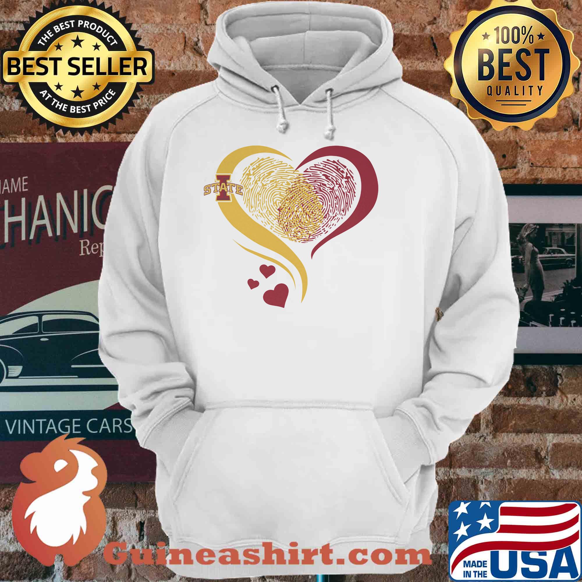 Love Iowa State Cyclones Hearts Fingerprints shirt