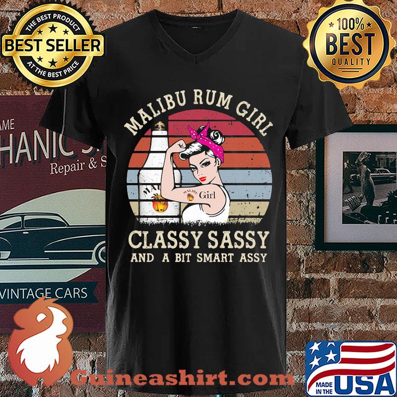 Malibu Rum Girl Classy Sassy And A Bit Smart Assy Vintage s V-neck