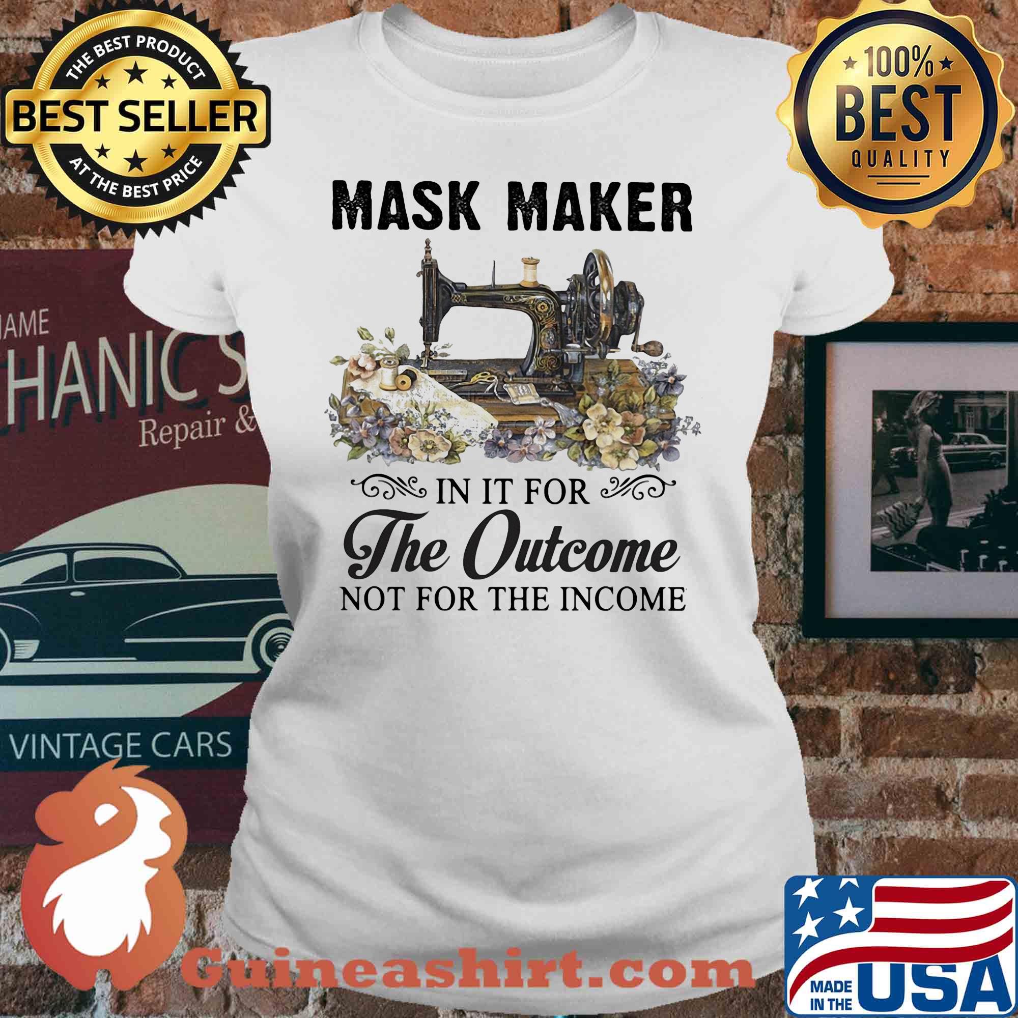 Mask maker in it for the outcome not for the income flower s V-neck