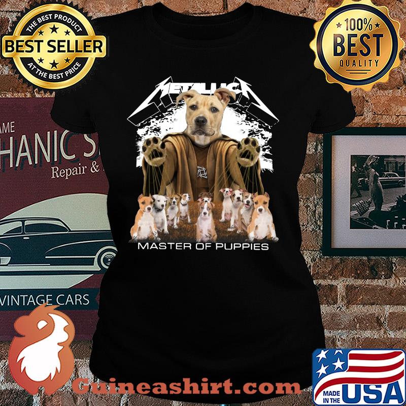 Metallic American Staffordshire Terrier Master of puppies s Ladies tee