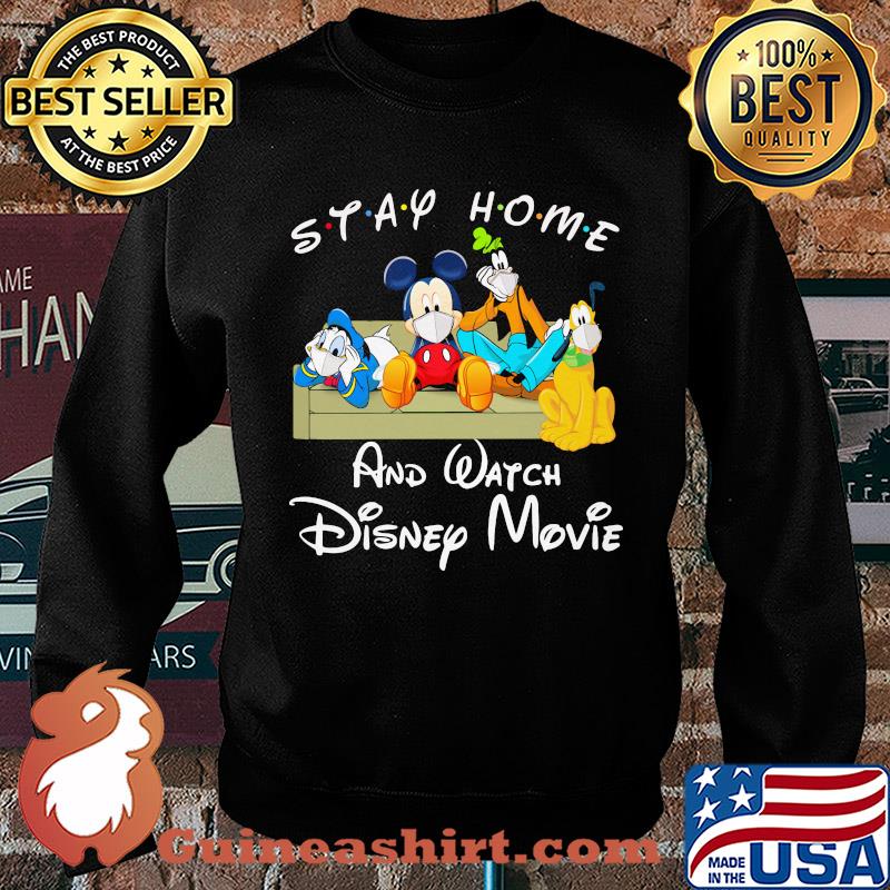Mickey mouse donald duck and friends in sofa stay home and watch disney movie s Sweater