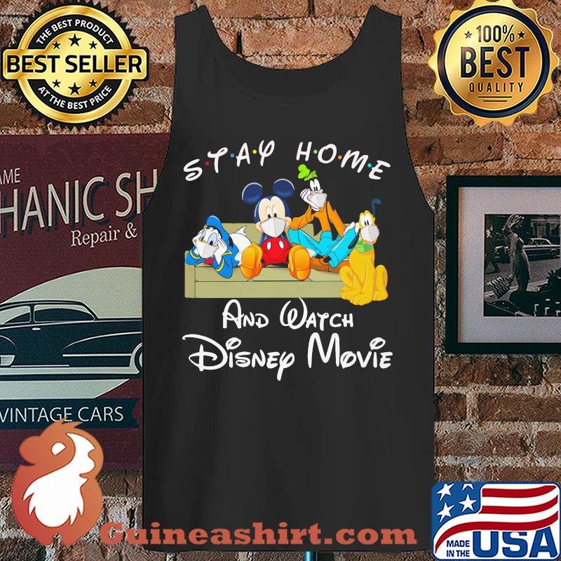 Mickey mouse donald duck and friends in sofa stay home and watch disney movie s Tank top