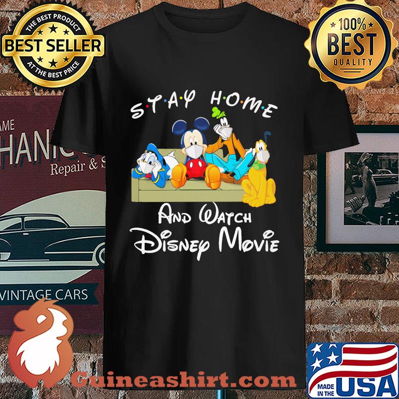 Mickey mouse donald duck and friends in sofa stay home and watch disney movie s Unisex
