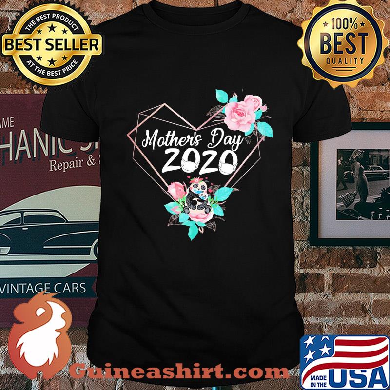 Mother's day 2020 mask heart panda flower shirt