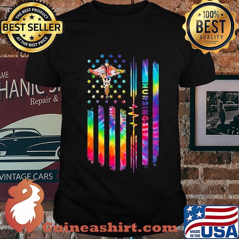 Nursing American flag veteran color shirt