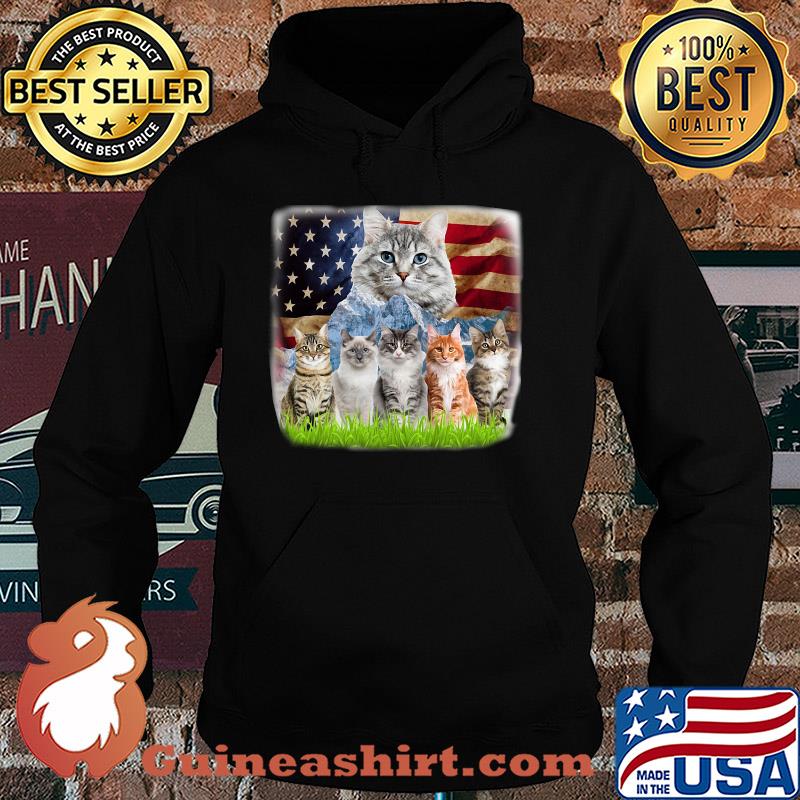 Official cats mountain american flag s Hoodie