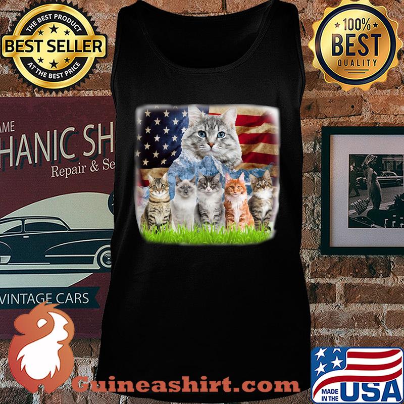 Official cats mountain american flag s Tank top
