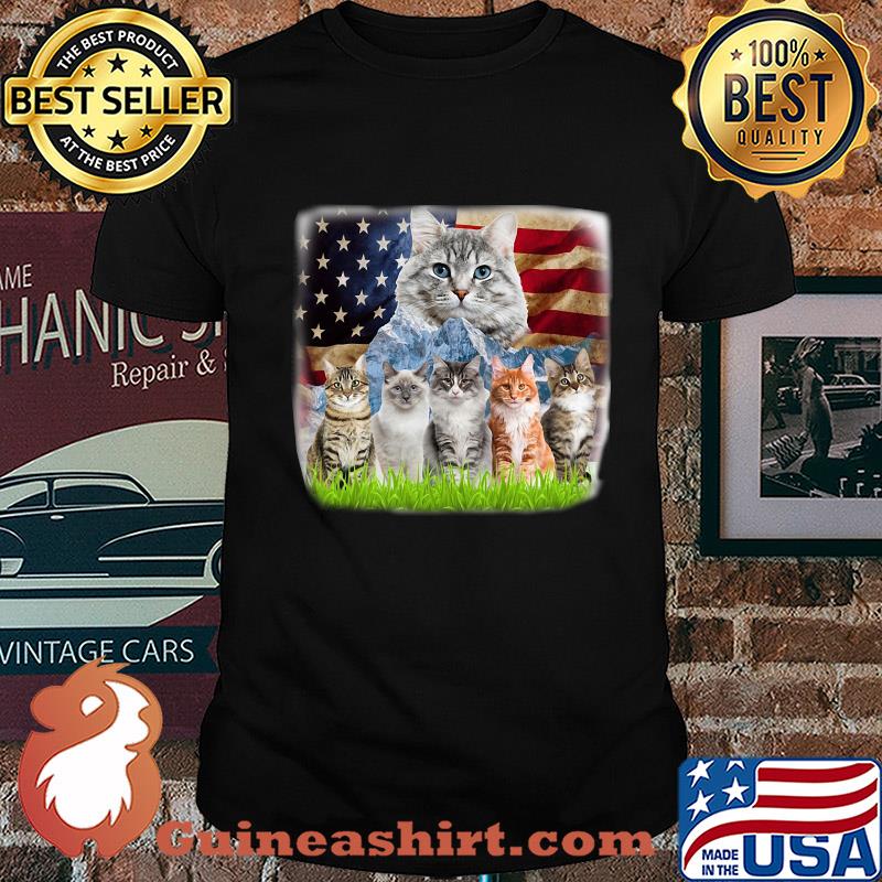 Official cats mountain american flag shirt