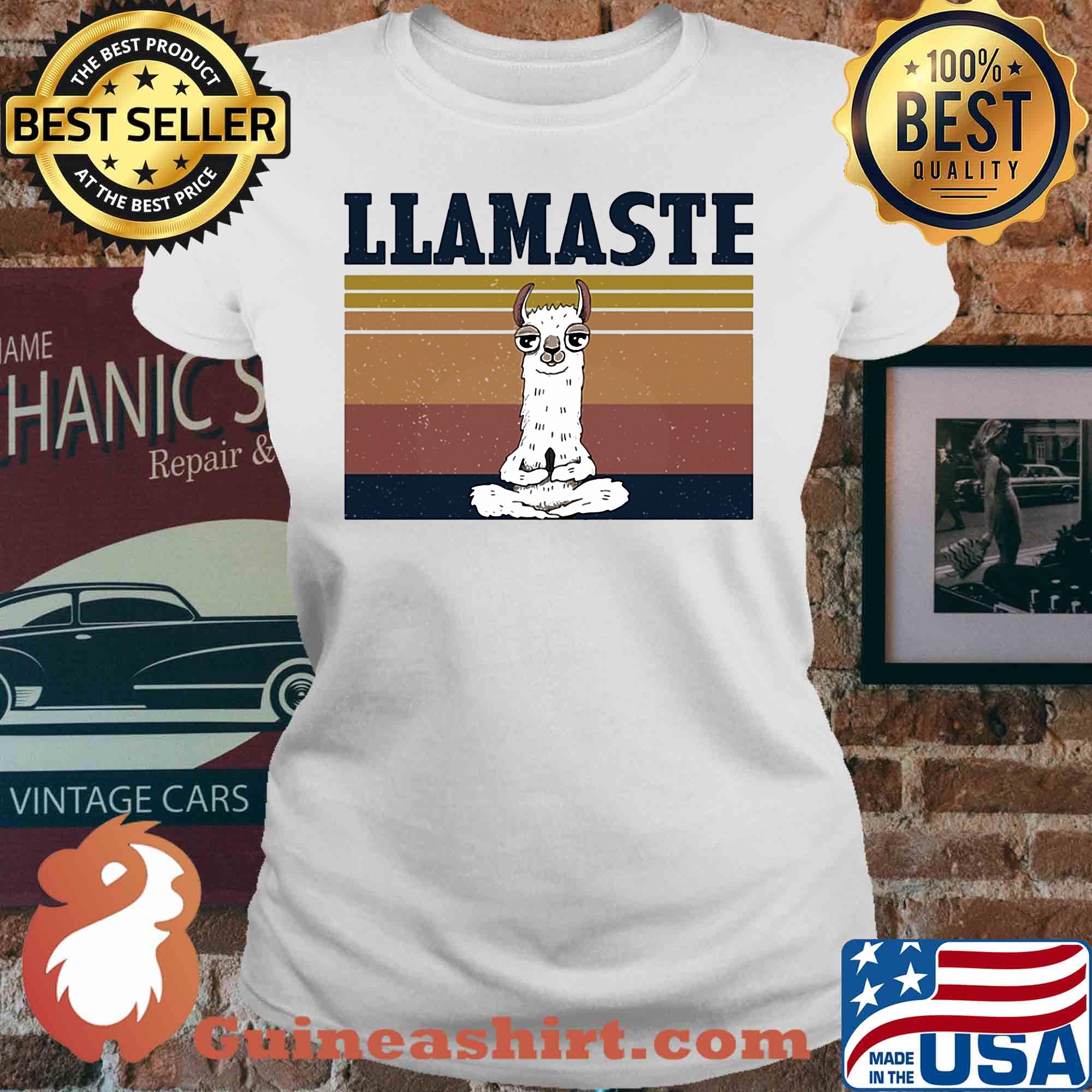 Official Llamaste Yoga vintage s V-neck