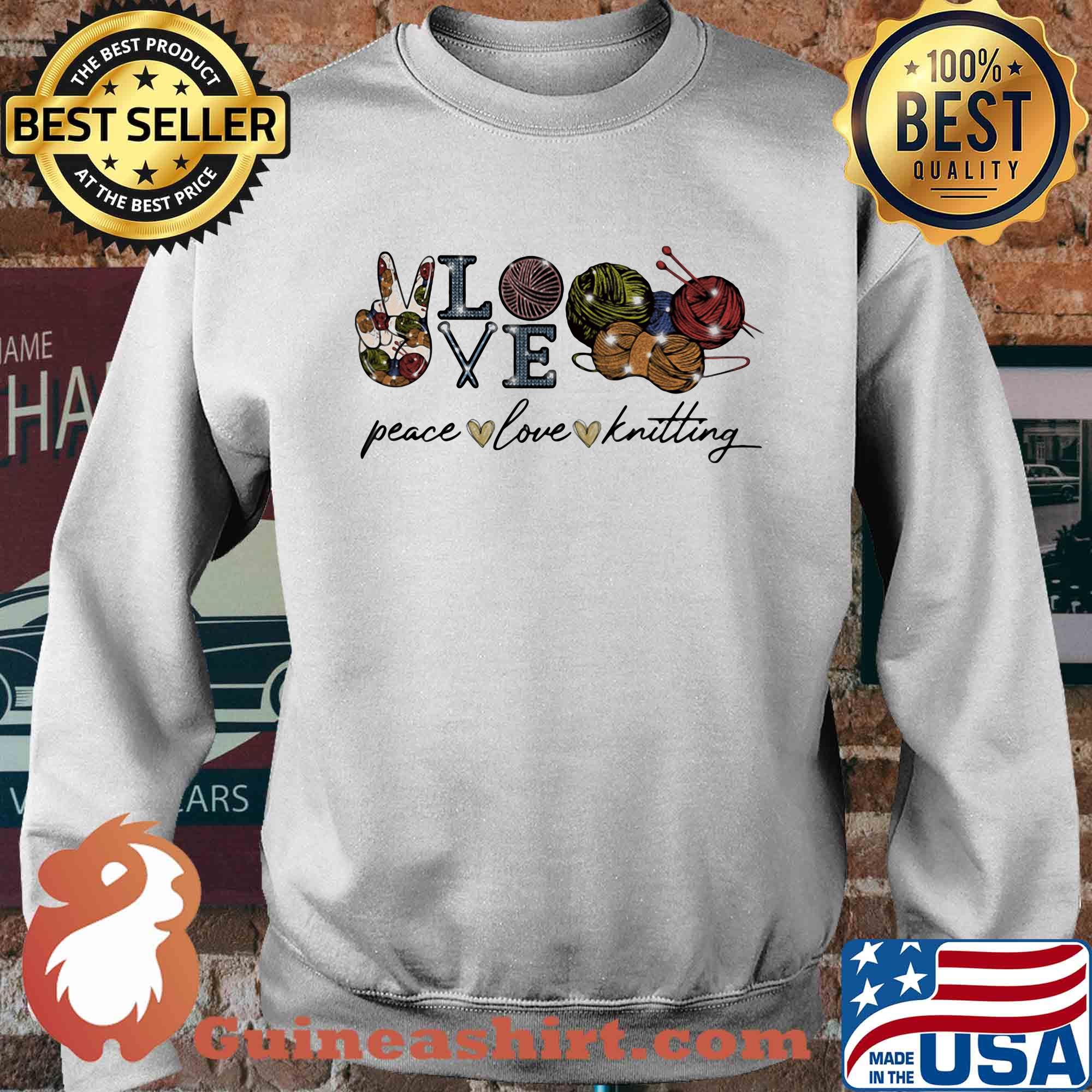 Official peace love knitting s Sweater