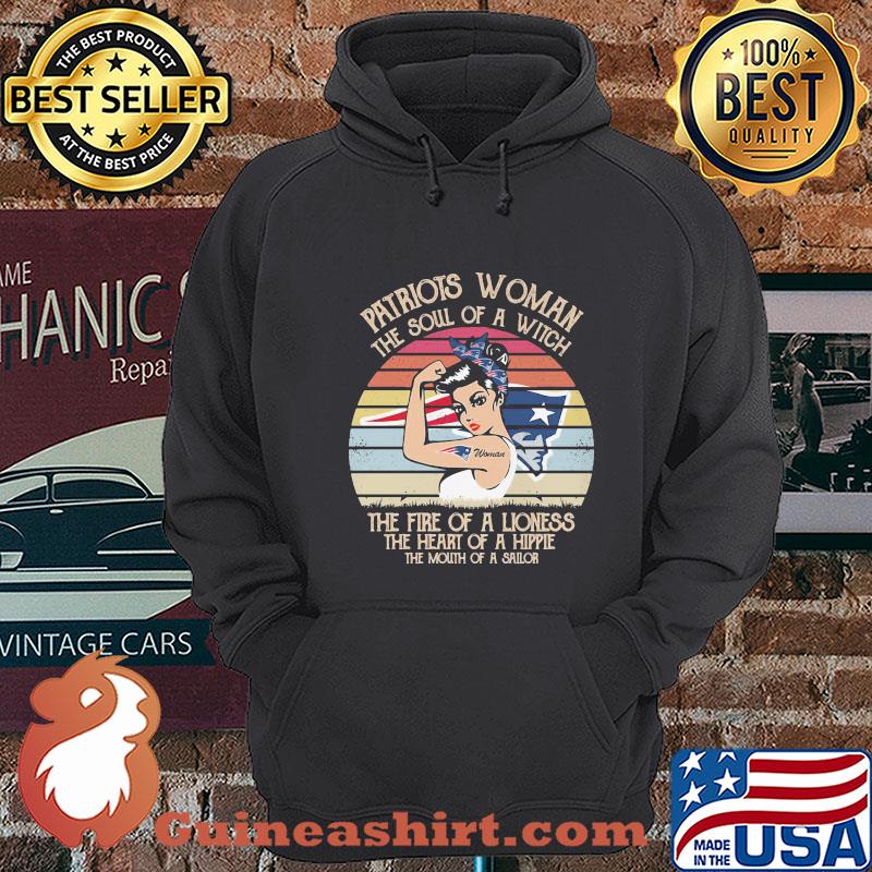 Patriots Woman The Soul Of A Witch The Fire Of A Lioness The Heart Of A Hippie The Mouth Of A Sailor Vintage shirt
