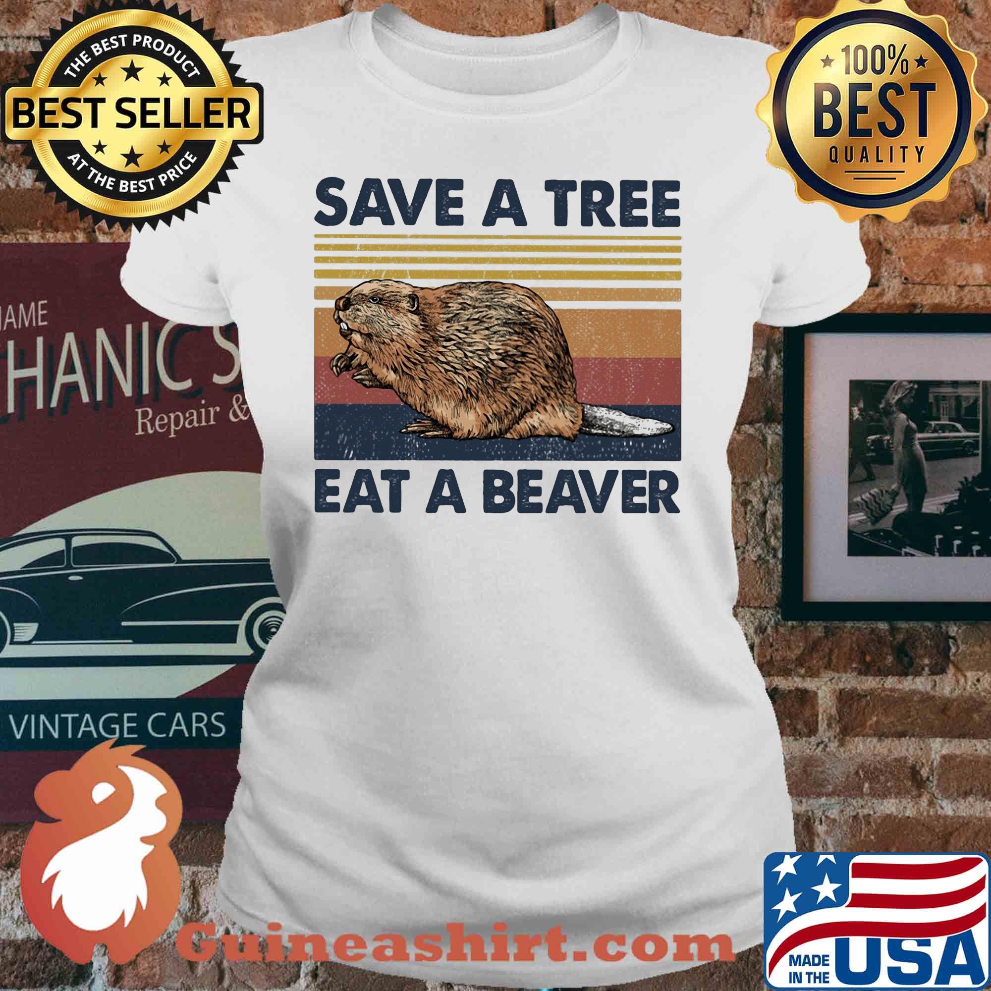 Punxsutawney phil save a tree eat a beaver vintage s V-neck