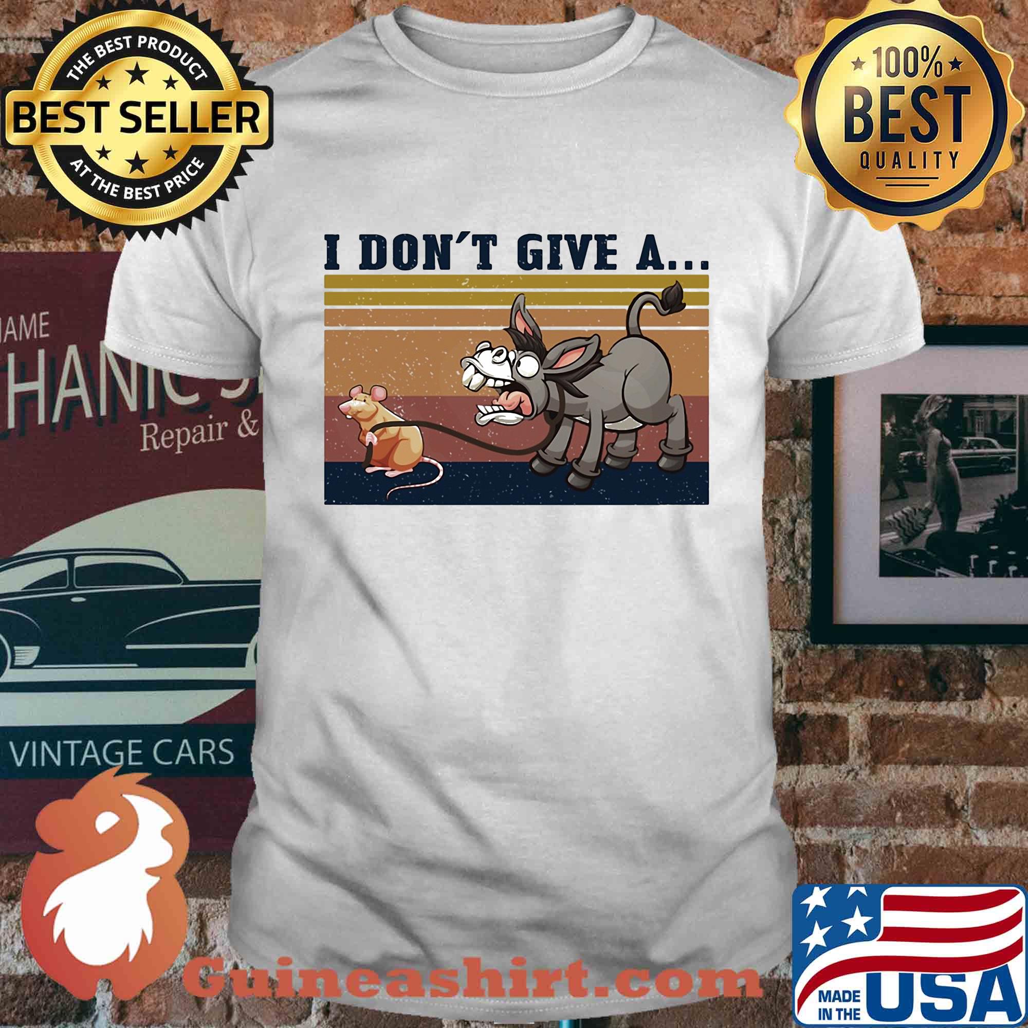 Retro Navy I Don't Give A Rat Donkey shirt