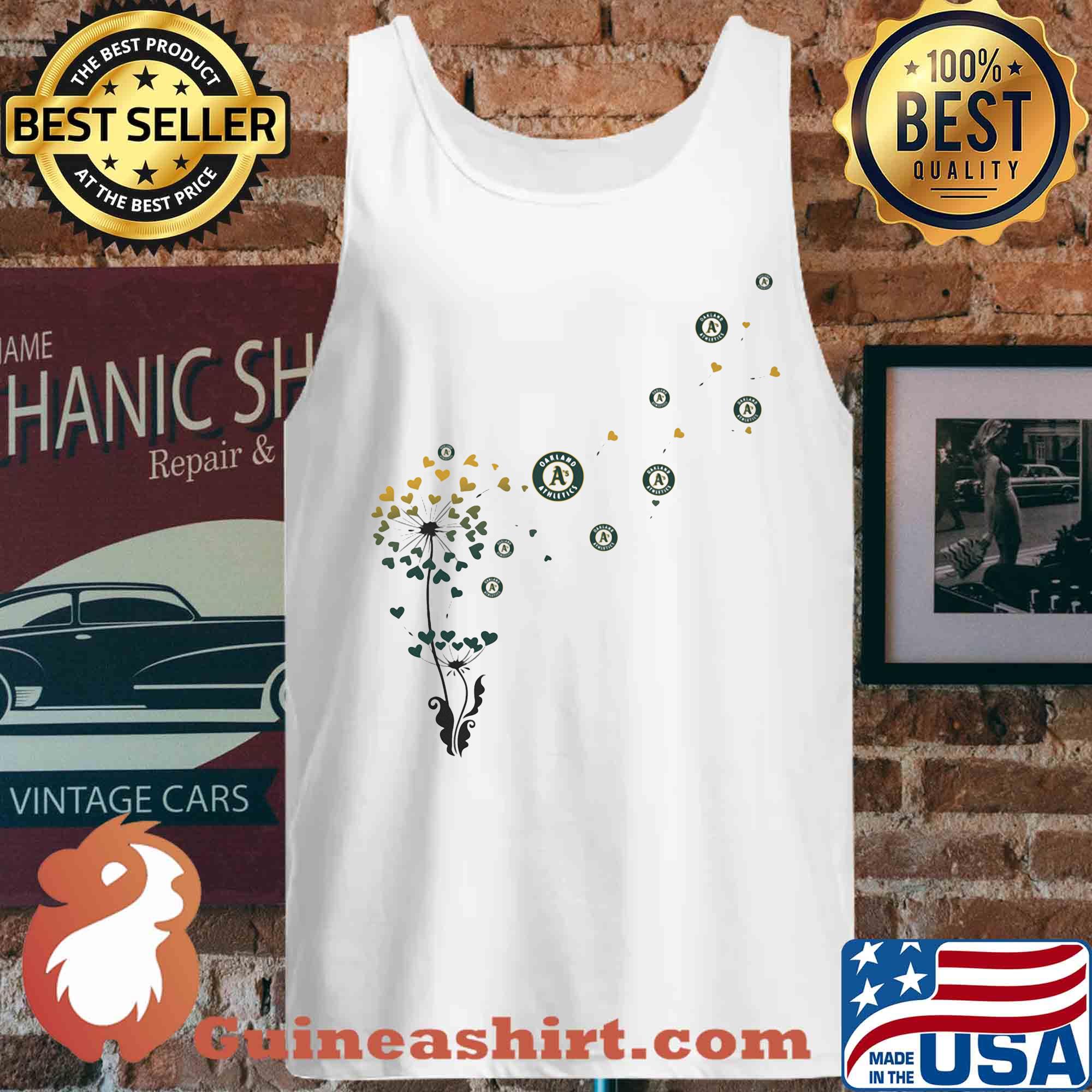 Romantic Dandelion Machine Embroidery Oakland Athletics Baseball s Tank top