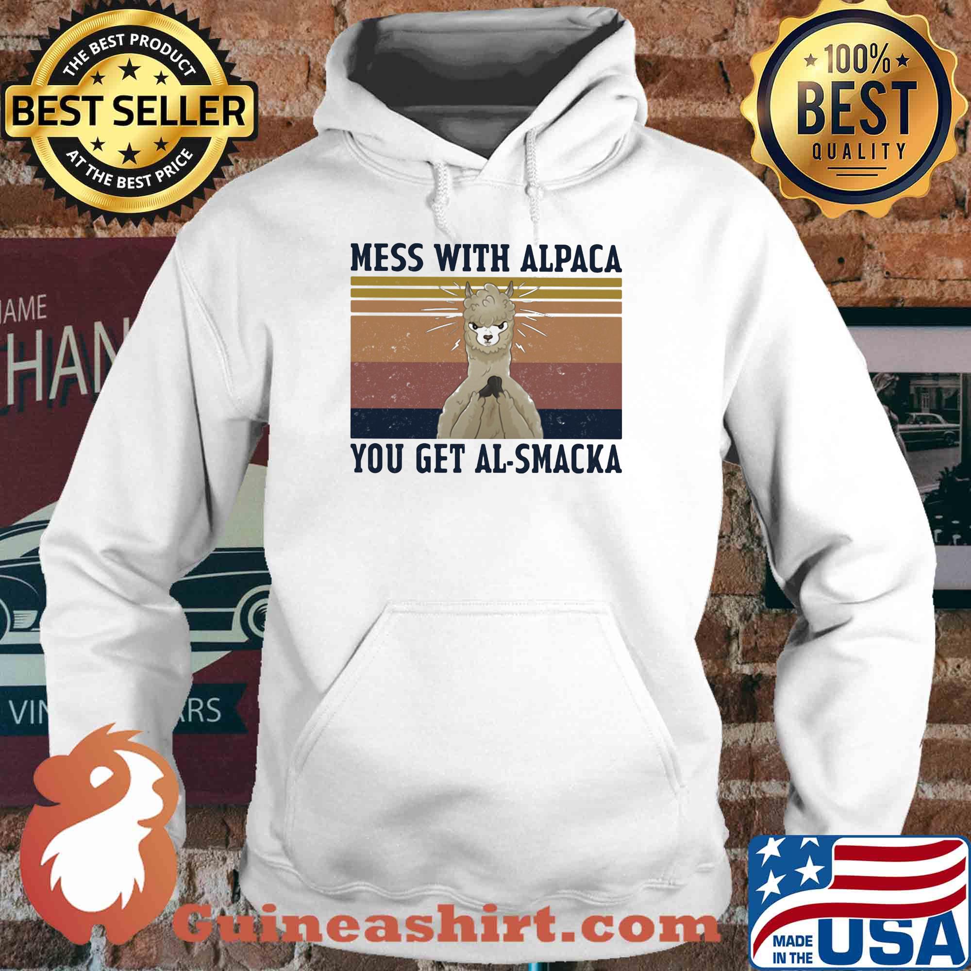 Sheep mess with alpaca you get al-smacka vintage s Hoodie