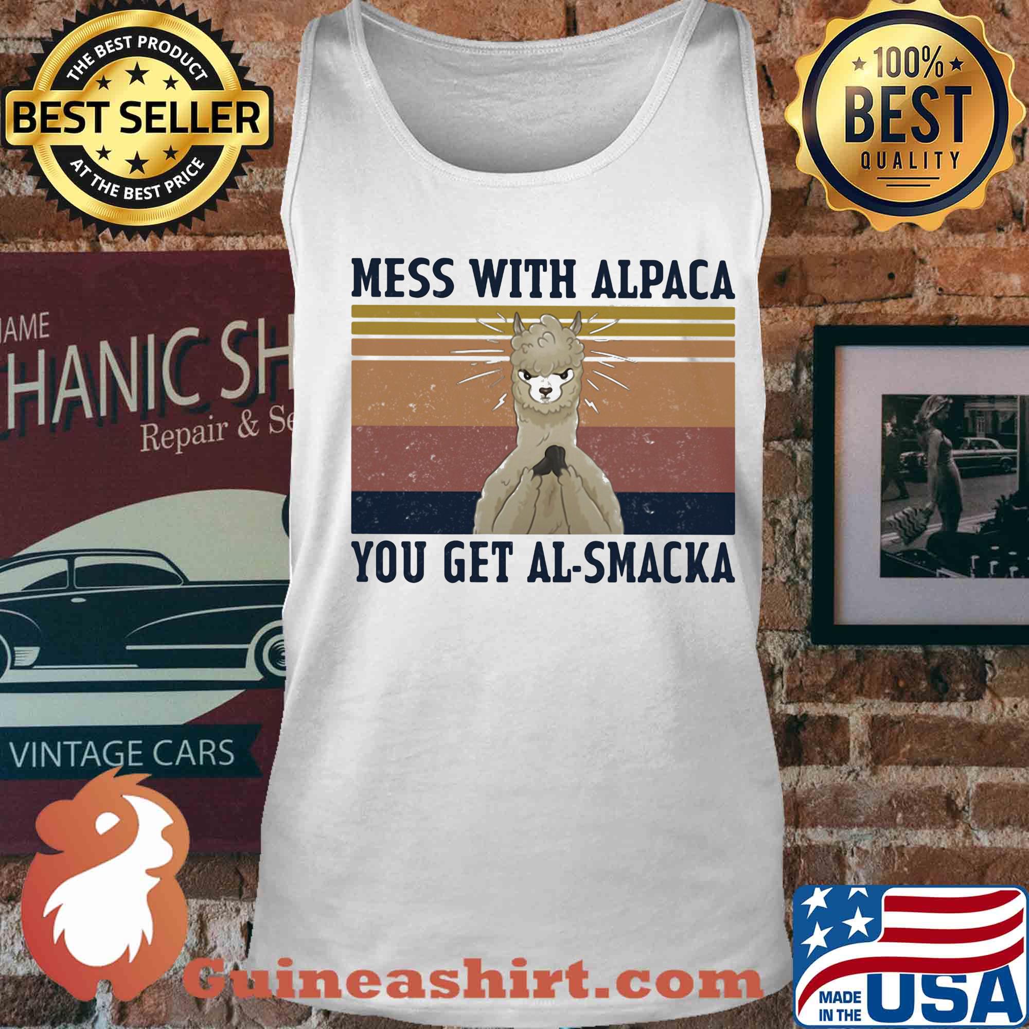 Sheep mess with alpaca you get al-smacka vintage s Tank top