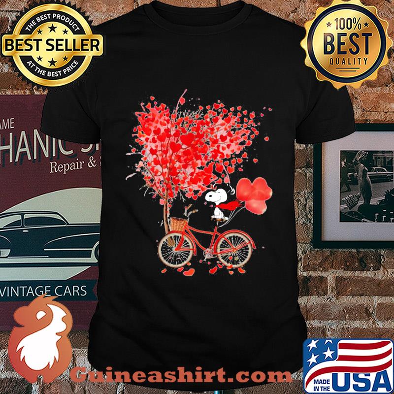 Snoopy happy valentine's day bubble bicycle shirt