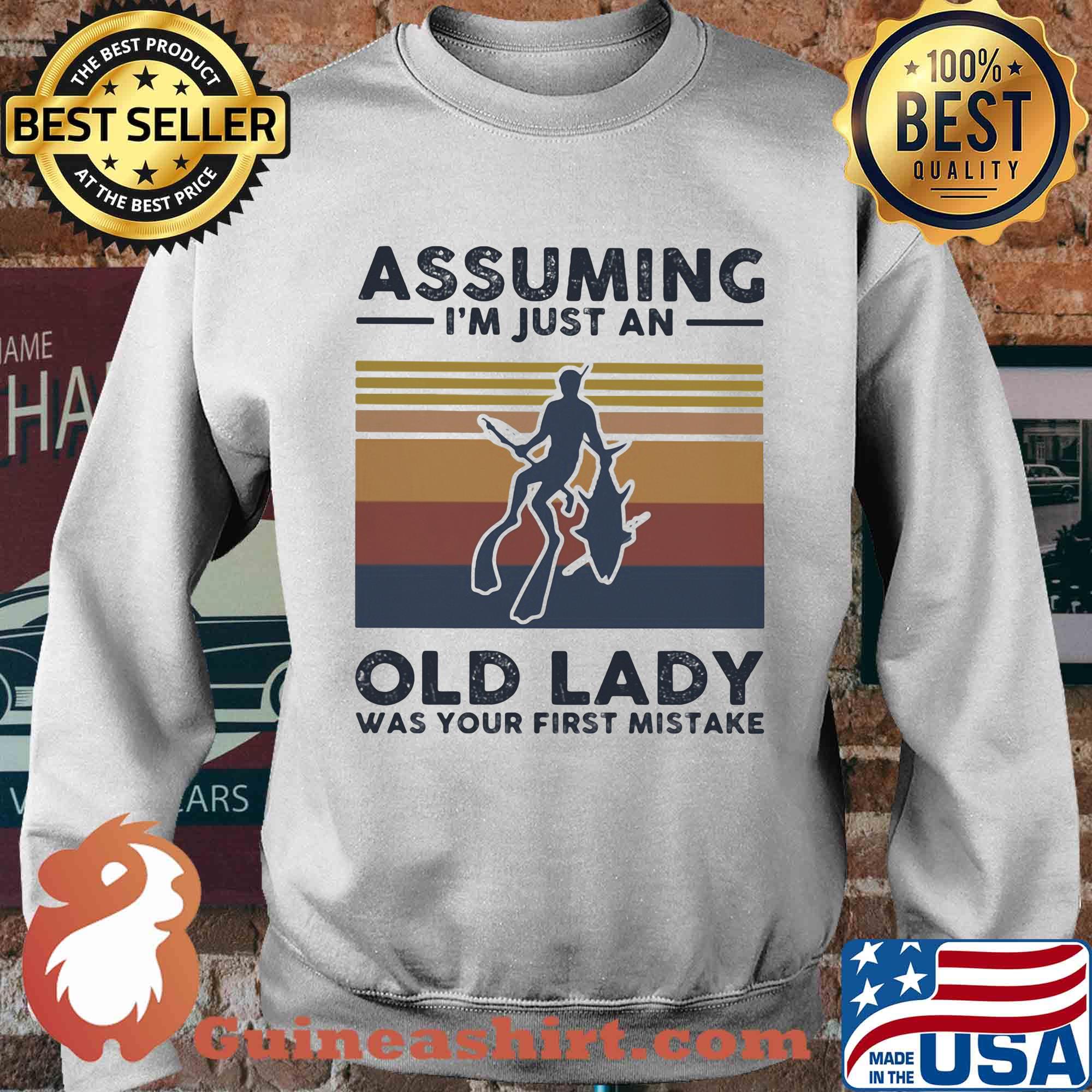 Spearfishing diving assuming I just an old lady was your first mistake vintage s Sweater