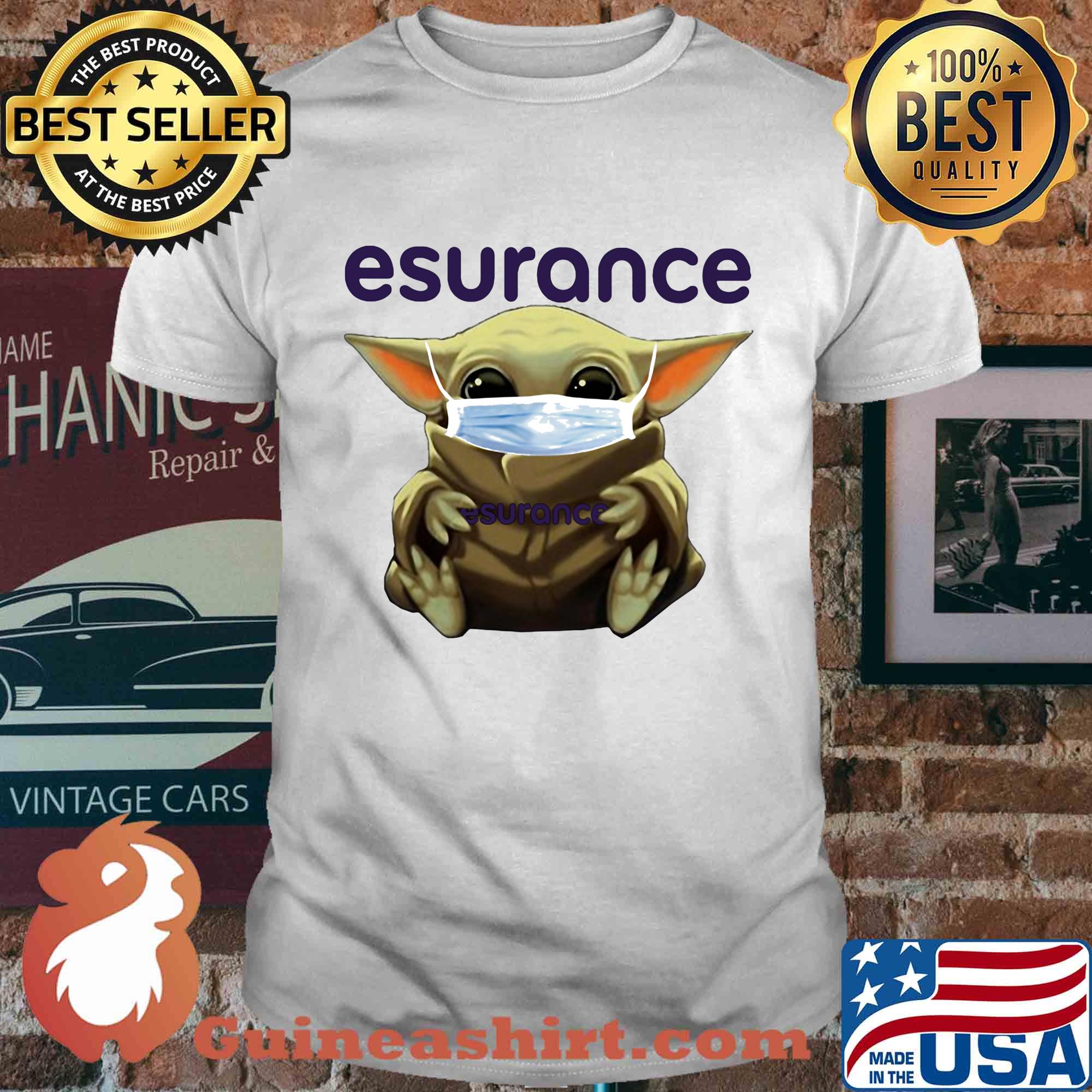 Star wars baby yoda mask hug esurance covid-19 shirt