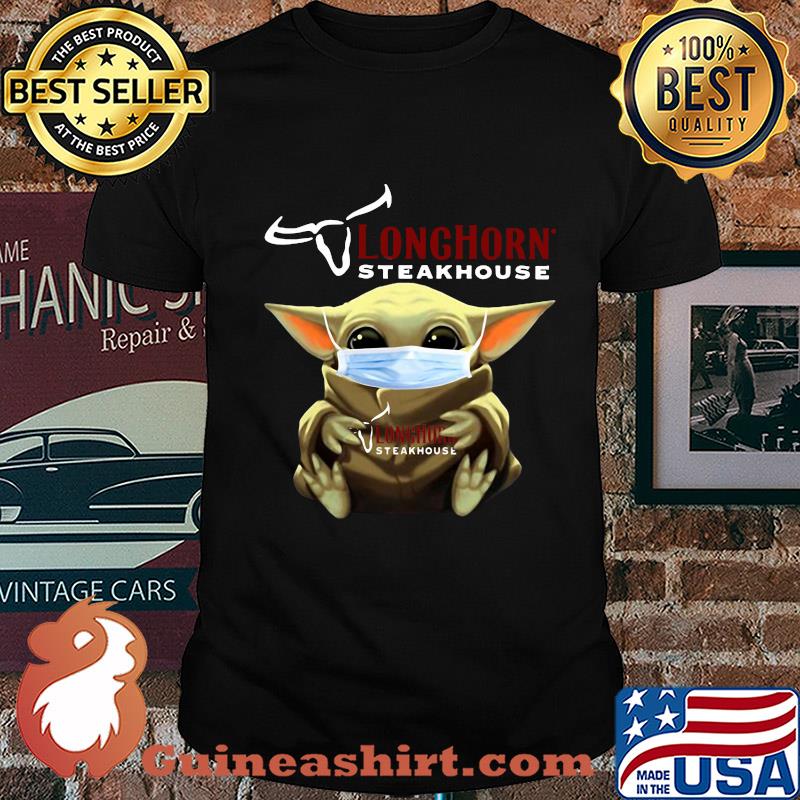 Star wars baby yoda mask hug longhorn steakhouse covid-19 shirt