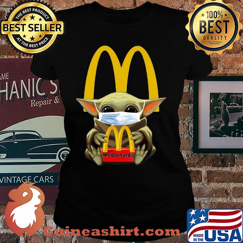 Star wars baby yoda mask hug mcdonald’s covid-19 s Ladies tee