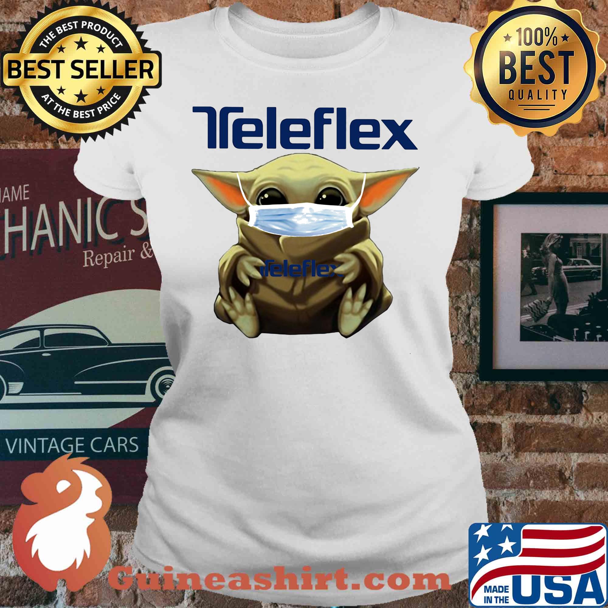 Star wars baby yoda mask hug teleflex covid-19 s V-neck