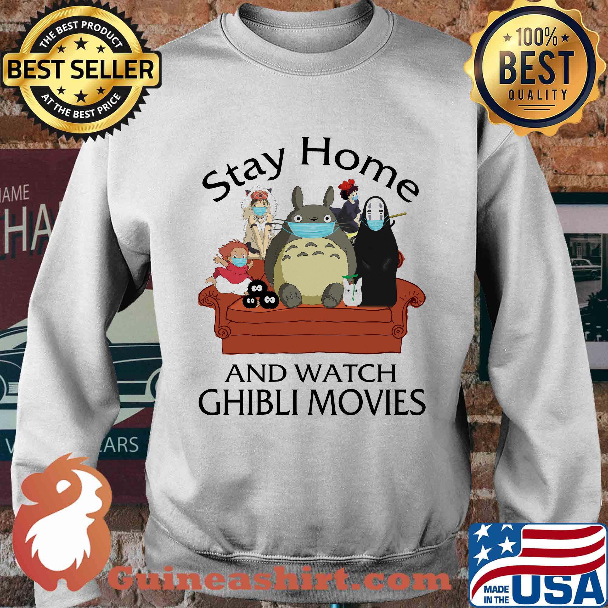 Stay home and watch ghibli movies cartoon covid-19 s Sweater