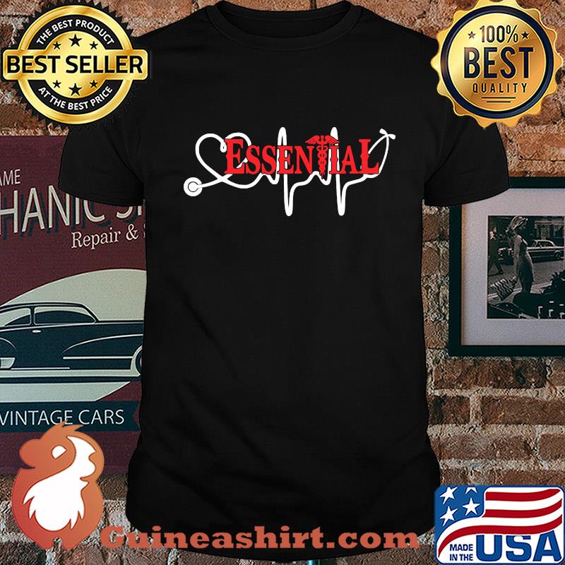 Stethoscope heart beat essential caduceus shirt