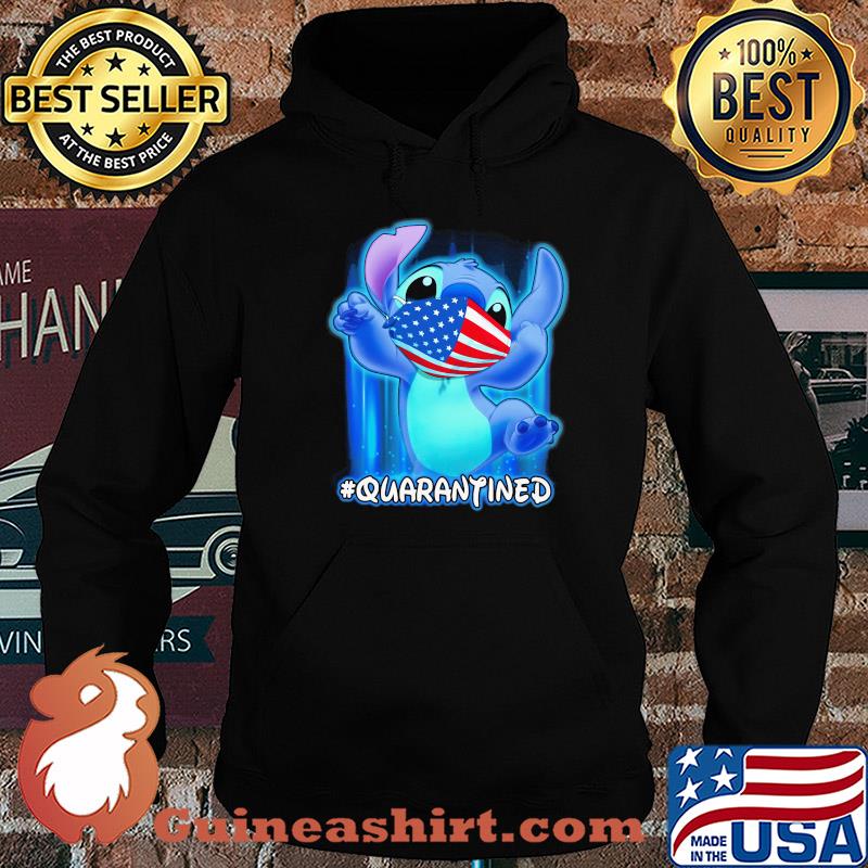 Stich quarantined American flag mask Disney s Hoodie