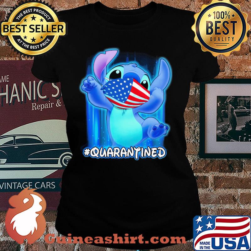Stich quarantined American flag mask Disney s Ladies tee