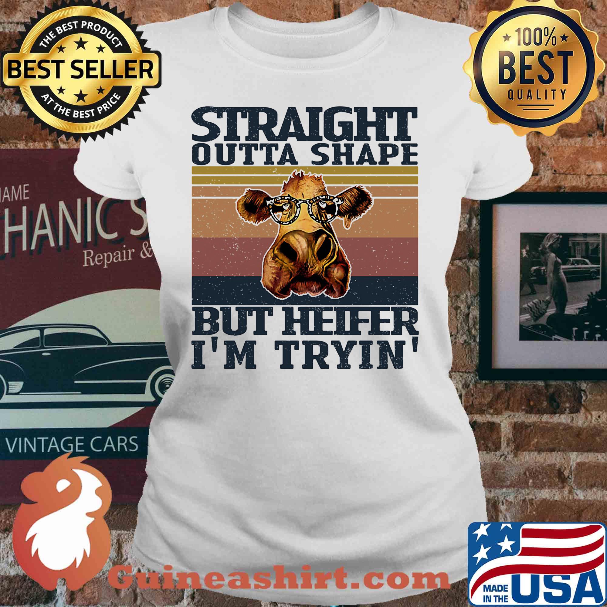 Straight outta shape but heifer I'm tryin vintage s V-neck