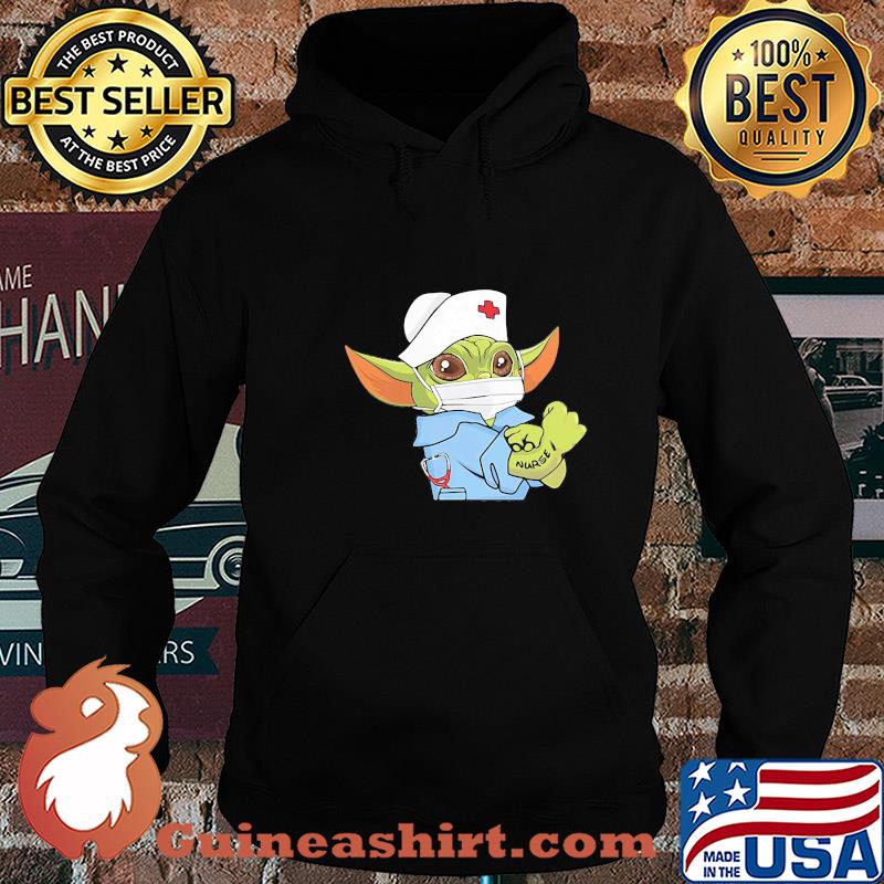 Strong Baby Yoda Wearing Scrub Nurse Shirt Hoodie