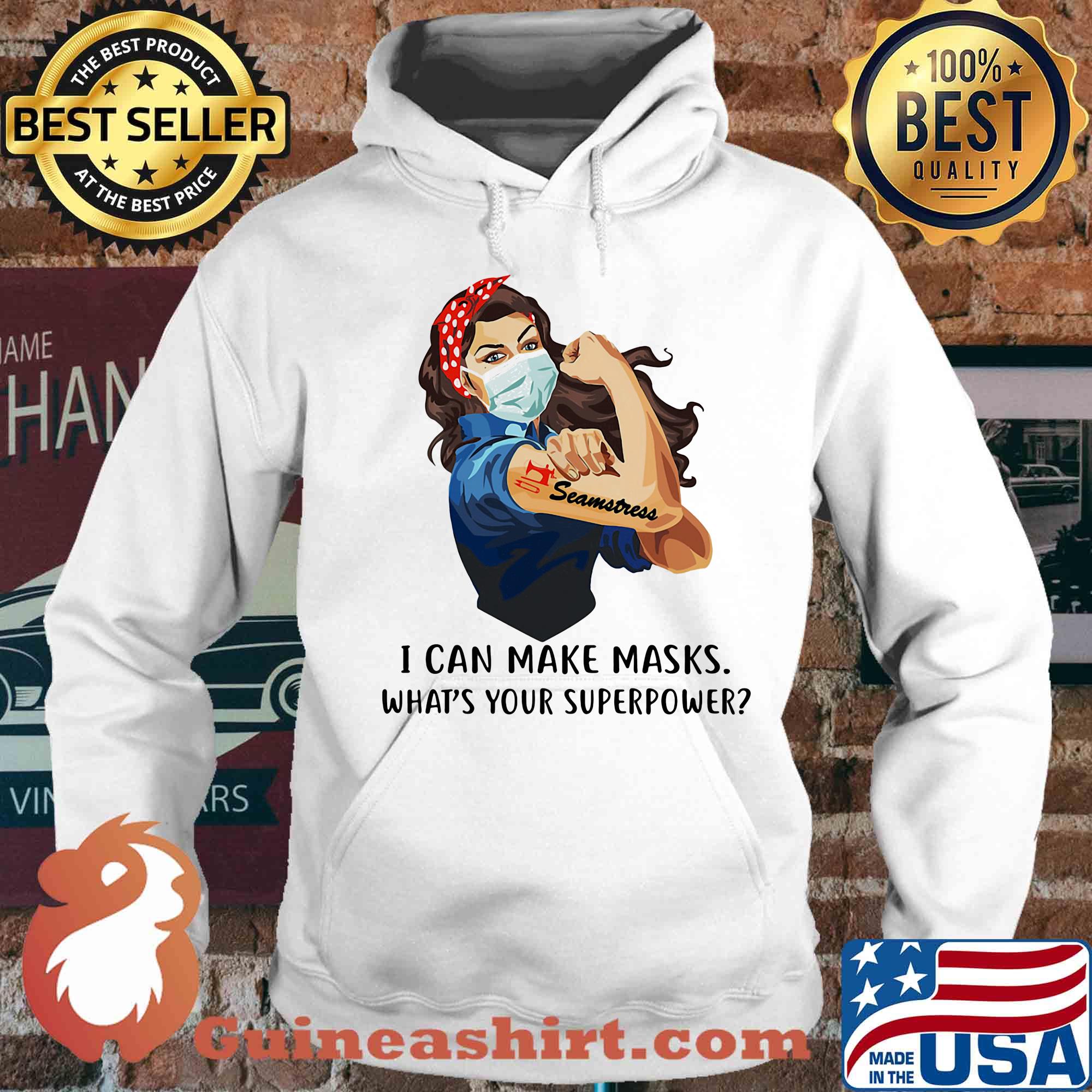 Strong woman tattoos seamstress i can make masks what’s your superpower covid-19 s Hoodie
