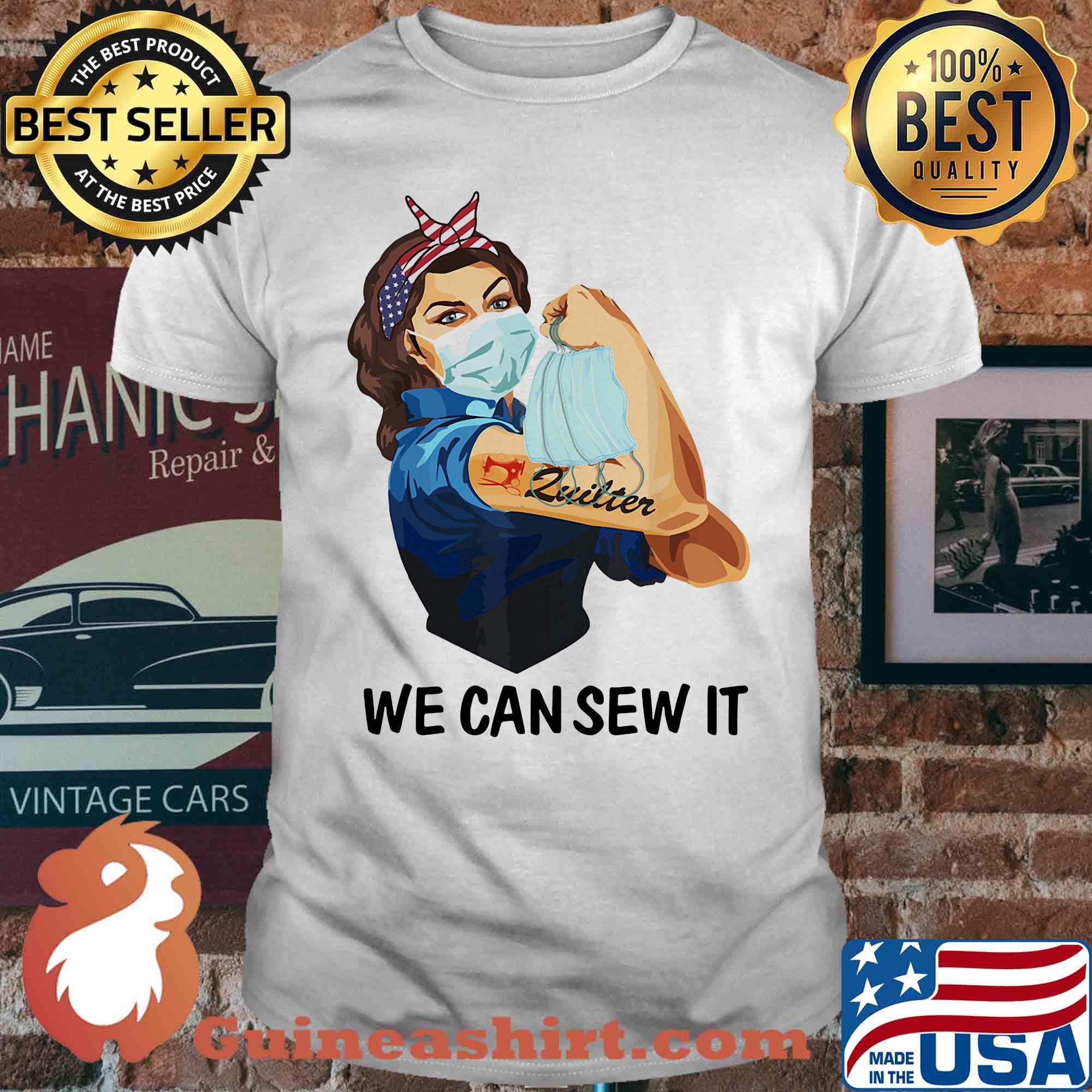 Strong woman tattoos zuilter we can sew it medical mask covid-19 shirt