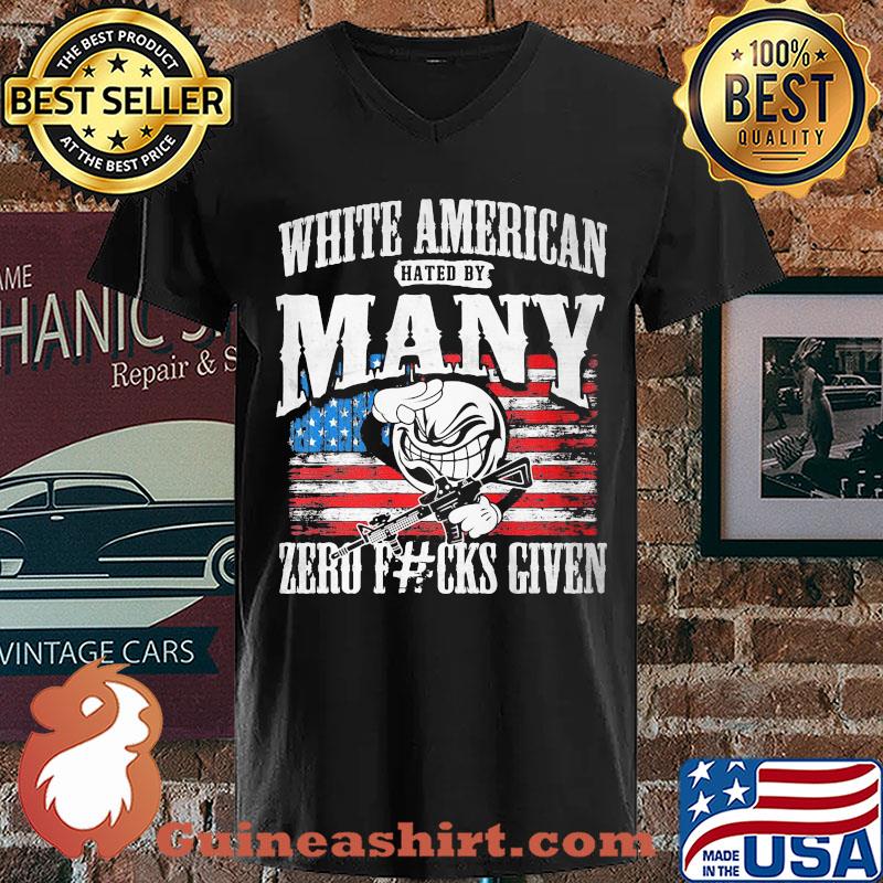 White American Hated By Many Zero Fucks Given Coronavirus Flag s V-neck