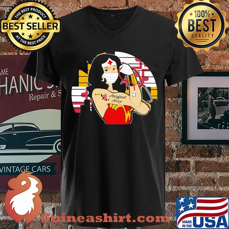 Wonder Woman Tattoos Massachusetts Nurse Covid-19 Vintage s V-neck