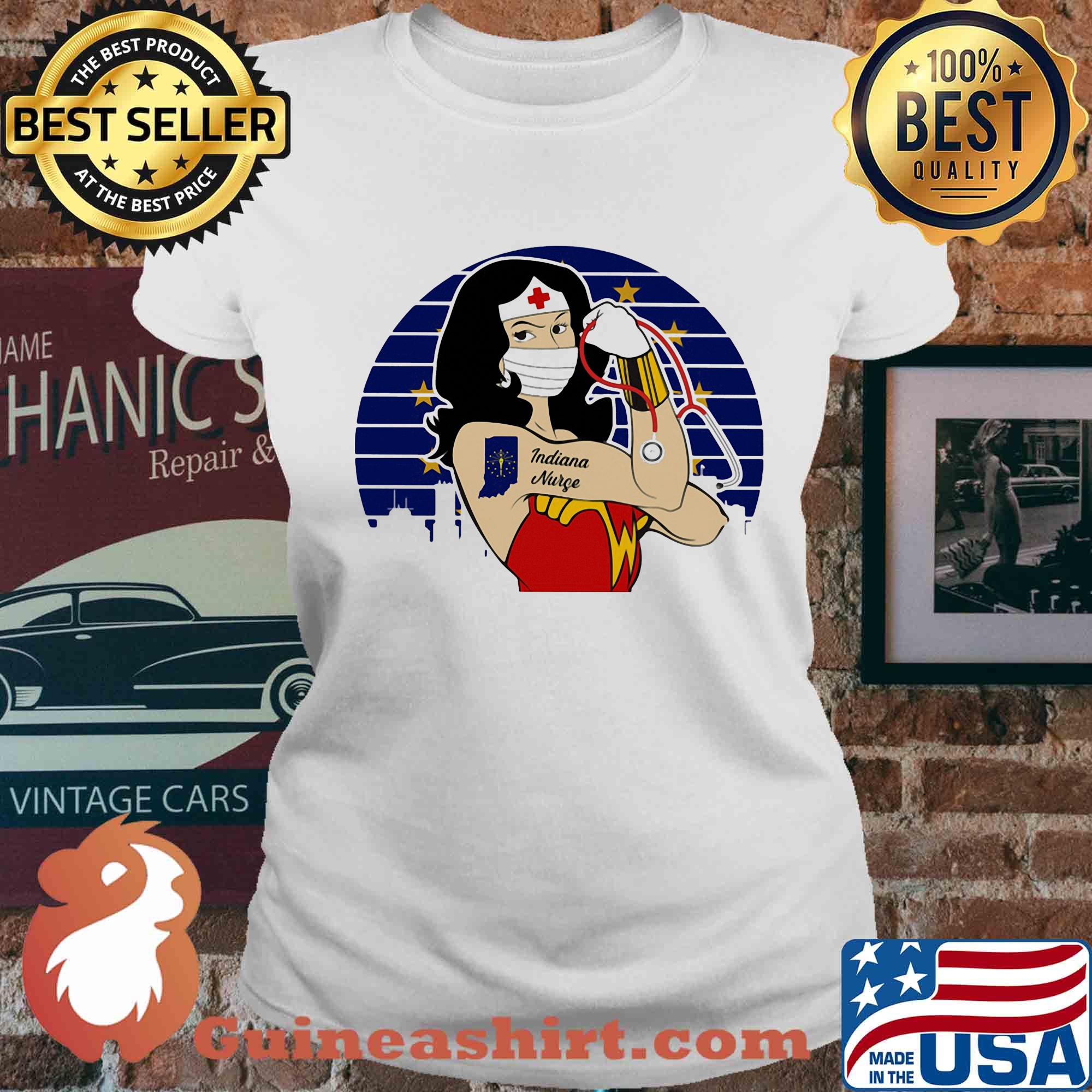Wonder Woman Tattoos Michigan Nurse Covid-19 Vintage s Ladies tee