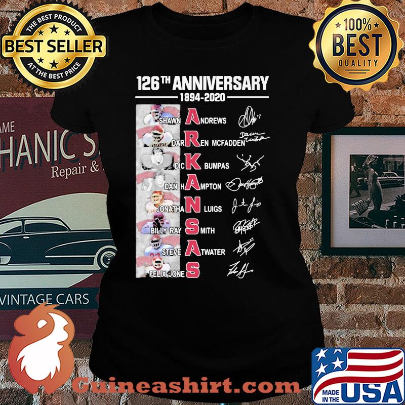 126th anniversary 1894 2020 arkansas razorbacks football team signatures s Ladies tee