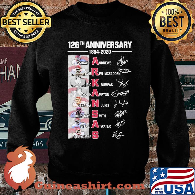 126th anniversary 1894 2020 arkansas razorbacks football team signatures s Sweater