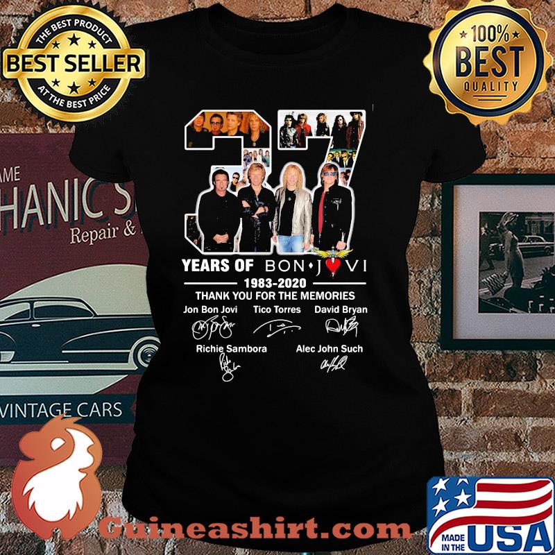 37 years of bon jovi 1983 2020 thank you for the memories signatures s Ladies tee
