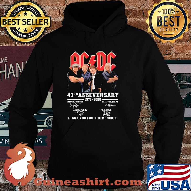 Acdc 47th anniversary 1973 2020 thank you for the memories signatures s Hoodie