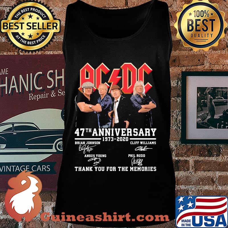Acdc 47th anniversary 1973 2020 thank you for the memories signatures s Tank top