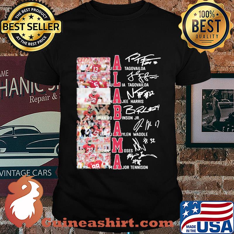 Alabama crimson tide football team players signatures shirt