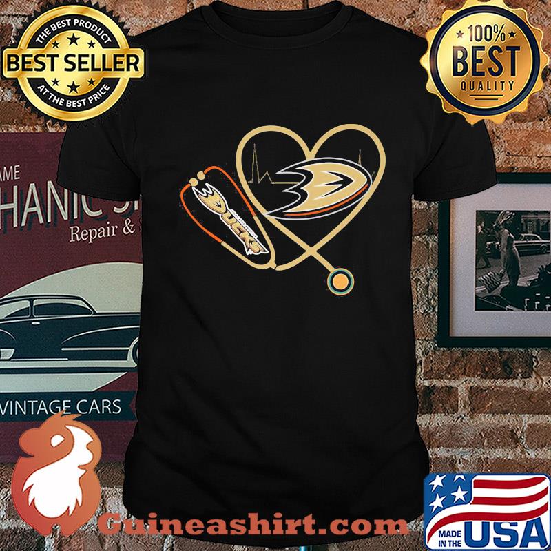 Anaheim ducks hockey stethoscope heart shirt