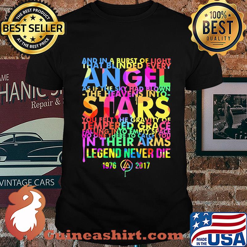 Angle stars tempered grace in their arms legend never die 1976-2017 shirt