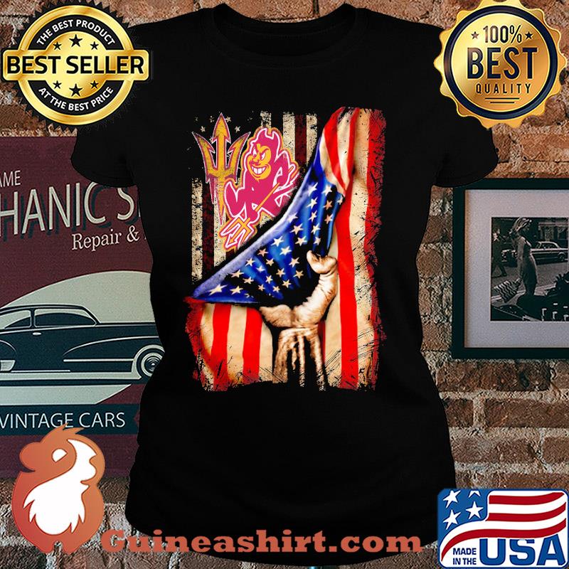 Arizona State American flag veteran Independence Day s Ladies tee