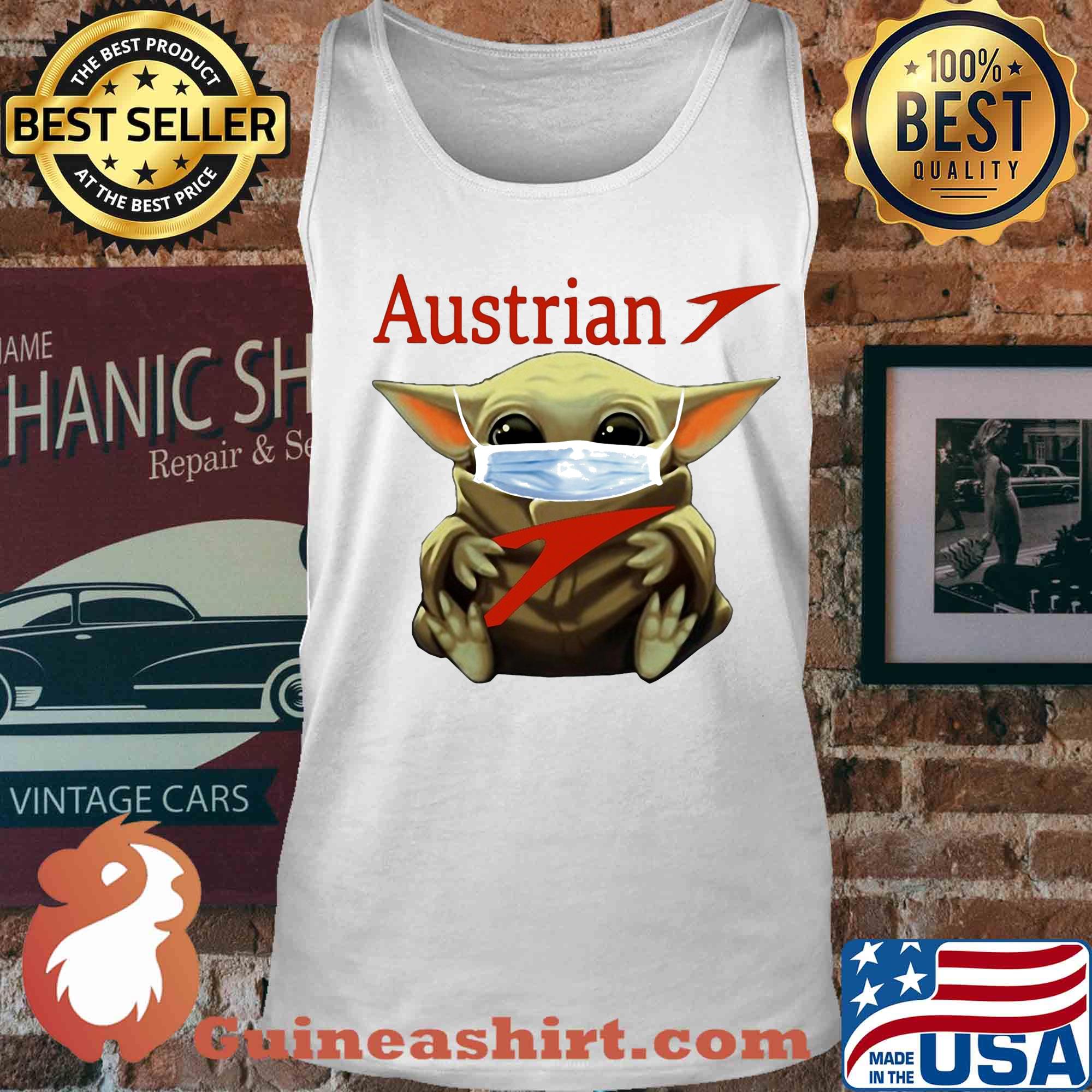 Baby Yoda face mask hug Austrian s Tank top
