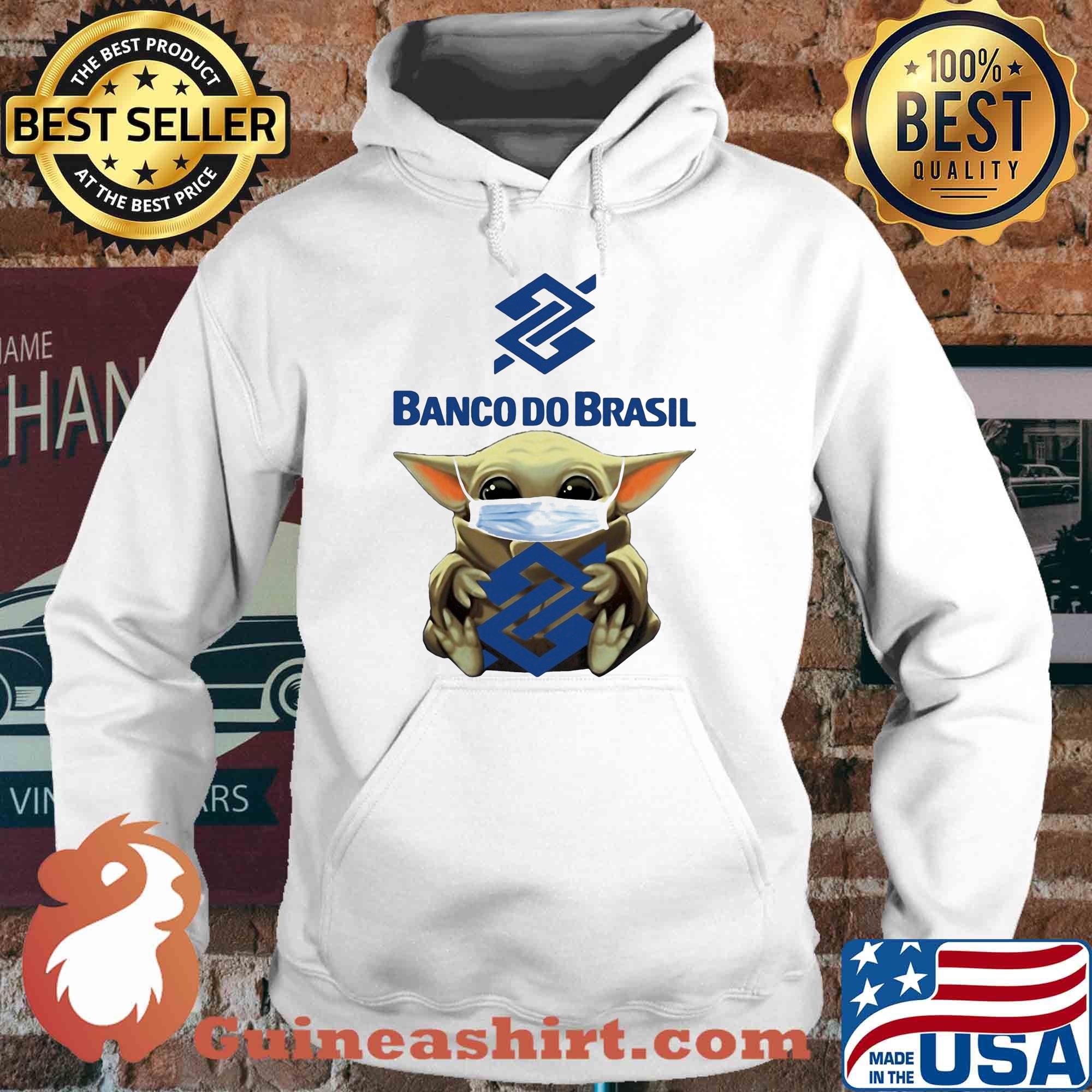 Baby Yoda face mask hug Banco Do Brasil s Hoodie